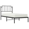 vidaXL Cadre de lit m&eacute;tal sans matelas avec t&ecirc;te de lit noir 90x200 cm
