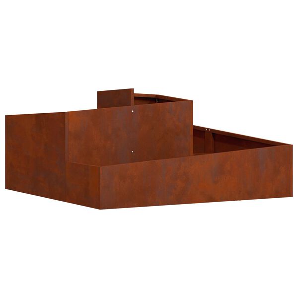 vidaXL Cache-pot de jardin Marron 100 x 100 x 50 cm Acier patin&eacute;