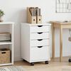 vidaXL Cabinet roulant Blanc 34 x 39 x 56 cm Bois de Pin Massif