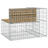 vidaXL Banc de jardin design gabion 92x71x65,5cm bois de pin imprégné