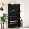 vidaXL Cabinet &agrave; chaussures avec &eacute;tag&egrave;re Ch&ecirc;ne noir 80 x 21 x 163,5 cm