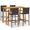 vidaXL Ensemble de bar de jardin 5 pcs Marron