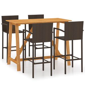 vidaXL Ensemble de bar de jardin 5 pcs Marron