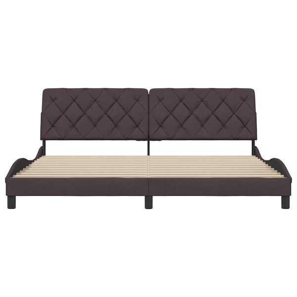 vidaXL Cadre de lit sans matelas marron fonc&eacute; 200x200 cm tissu