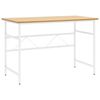 vidaXL Bureau d'ordinateur Blanc/ch&ecirc;ne clair 105x55x72 cm MDF et m&eacute;tal
