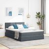 vidaXL Lit de Rangement avec matelas Gris fonc&eacute; 140 x 190 cm Velours
