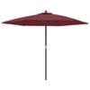 vidaXL Parasol de jardin avec m&acirc;t en bois rouge bordeaux 299x240 cm