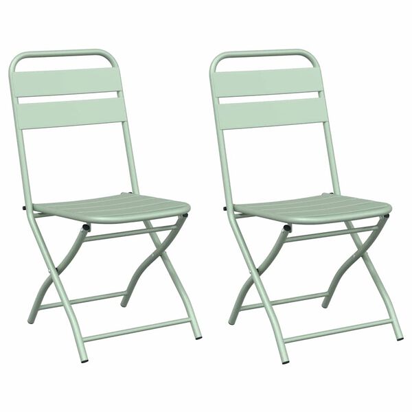 vidaXL Chaise de jardin pliante 2 pcs Vert 55 x 56,5 x 91cm Acier