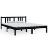 vidaXL Cadre de lit sans matelas noir bois massif 150x200 cm