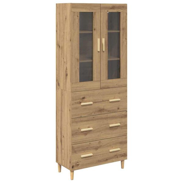 vidaXL Haut Armoire avec tiroir Ch&ecirc;ne artisanal 69,5 x 34 x 180 cm