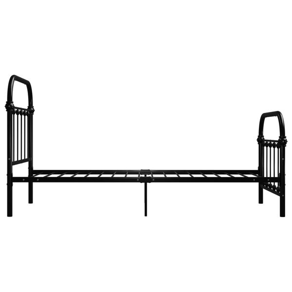 vidaXL Cadre de lit sans matelas noir m&eacute;tal 90x200 cm