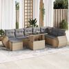 vidaXL Salon de jardin avec coussins 9 pcs beige r&eacute;sine tress&eacute;e