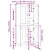 vidaXL Haut Armoire Ch&ecirc;ne artisanal 69,5 x 34 x 180 cm