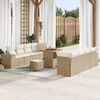 vidaXL Ensemble de canapé de jardin 11 pcs Beige polyrotin
