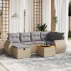vidaXL Salon de jardin avec coussins 7pcs m&eacute;lange beige r&eacute;sine tress&eacute;e