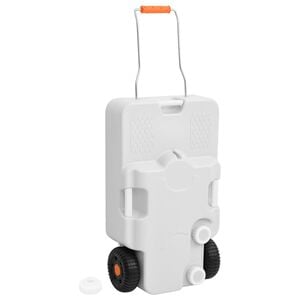 vidaXL R&eacute;servoir d'eau &agrave; roulettes pour le camping 30 L gris