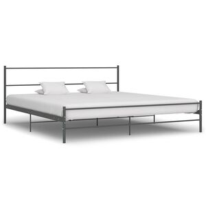 vidaXL Cadre de lit sans matelas gris métal 180x200 cm