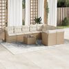vidaXL Salon de jardin avec coussins 10 pcs beige r&eacute;sine tress&eacute;e