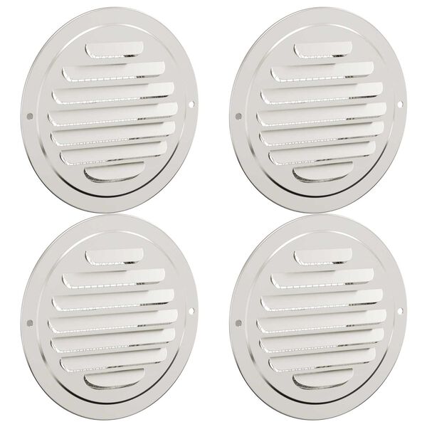 vidaXL Couvre-vent Air 4 pcs Argent 80 mm Acier inoxydable