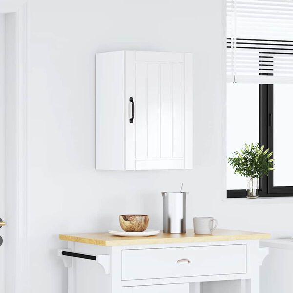vidaXL Armoire murale de cuisine Lucca blanc brillant bois ing&eacute;nierie