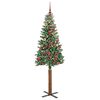 vidaXL Sapin de Noël mince avec 300 LED Vert et blanc 210 cm