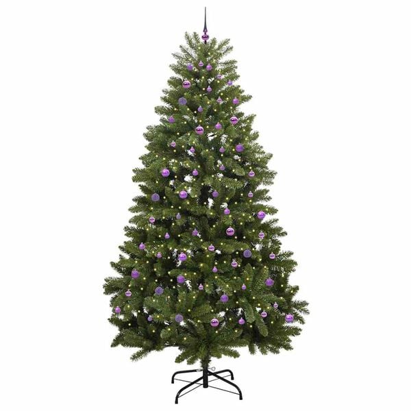 vidaXL Sapin de No&euml;l artificiel avec 300 LED Vert 270 cm PVC et m&eacute;tal