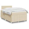 vidaXL Sommier &agrave; lattes de lit avec matelas Cr&egrave;me 120x200 cm Tissu
