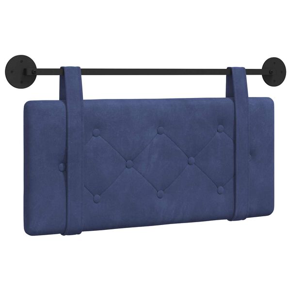 vidaXL T&ecirc;te de lit suspendue Bleu police 90 x 55 x 5 cm Velours