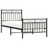 vidaXL Cadre de lit métal sans matelas avec pied de lit noir 90x190 cm