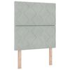vidaXL T&ecirc;te de lit Gris clair 80 cm Velours