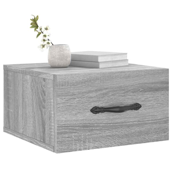 vidaXL Table de chevet murale sonoma gris 35x35x20 cm