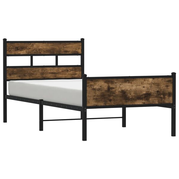 vidaXL Cadre de lit sans matelas ch&ecirc;ne fum&eacute; 100x200 cm bois ing&eacute;nierie