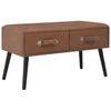 vidaXL Banc avec tiroirs 80 cm Marron foncé Similicuir