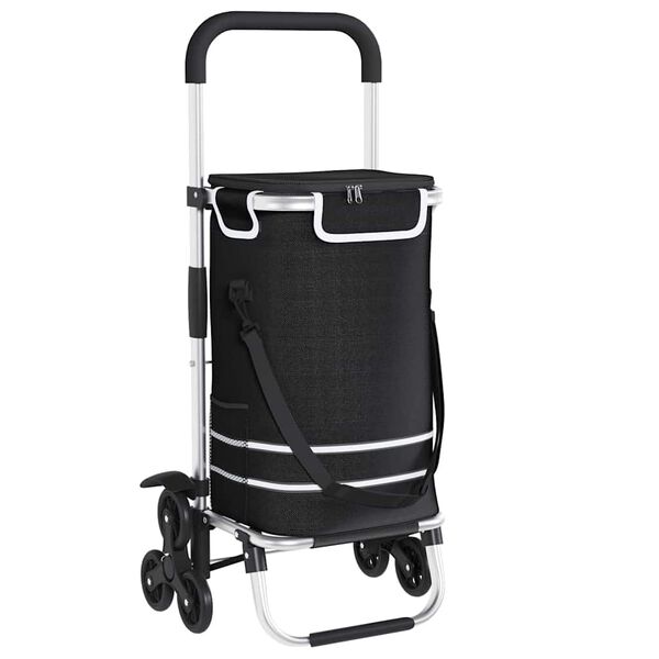 vidaXL Trolley de shopping Noir 47 x 39 x 100,5 cm Tissu Oxford