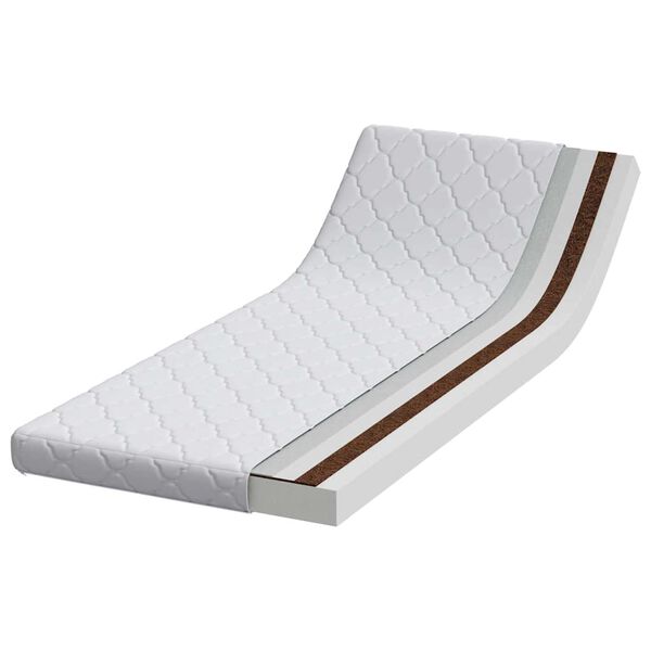 vidaXL Matelas Blanc 70 x 200 cm Tissu jacquard