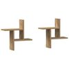 vidaXL &Eacute;tag&egrave;res murales 2 pcs ch&ecirc;ne artisanal bois d'ing&eacute;nierie