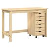 vidaXL Ensemble bureau et cabinet roulant MOSS 2 pcs Marron