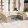vidaXL Salon de jardin avec coussins 9 pcs beige r&eacute;sine tress&eacute;e