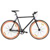 vidaXL V&eacute;lo &agrave; pignon fixe noir et orange 700c 51 cm