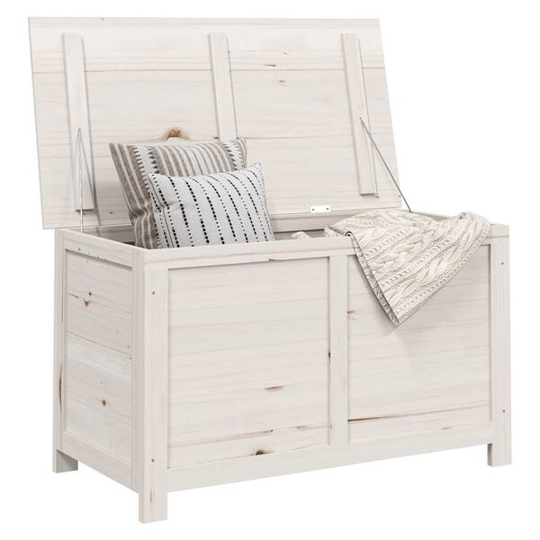 vidaXL Boîte à coussins d'extérieur Blanc 100x50x56 cm Sapin massif
