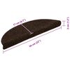 vidaXL Tapis d'escalier auto-adh&eacute;sifs 10 pi&egrave;ces 56 x 17 x 3 cm Marron Demi-rond