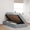 vidaXL Lit avec rangement et matelas Gris clair 90 x 190 cm Polyester