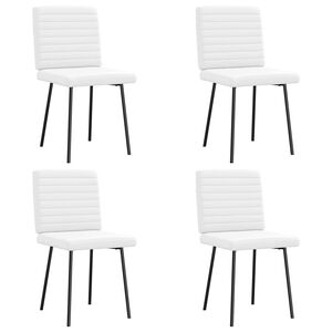 vidaXL Chaises &agrave; manger lot de 4 blanc similicuir