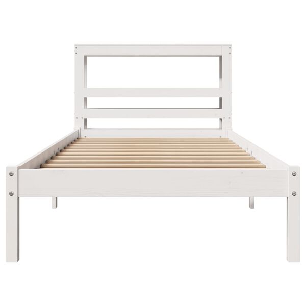 vidaXL Cadre de lit sans matelas blanc 90x200 cm bois de pin massif