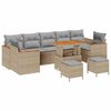 vidaXL Ensemble de canap&eacute; de jardin 10 pc Beige polyrotin