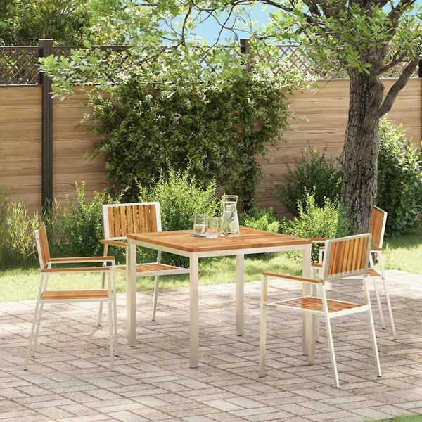 vidaXL Chaise de jardin 4 pcs Marron Bois d'Acacia Massif