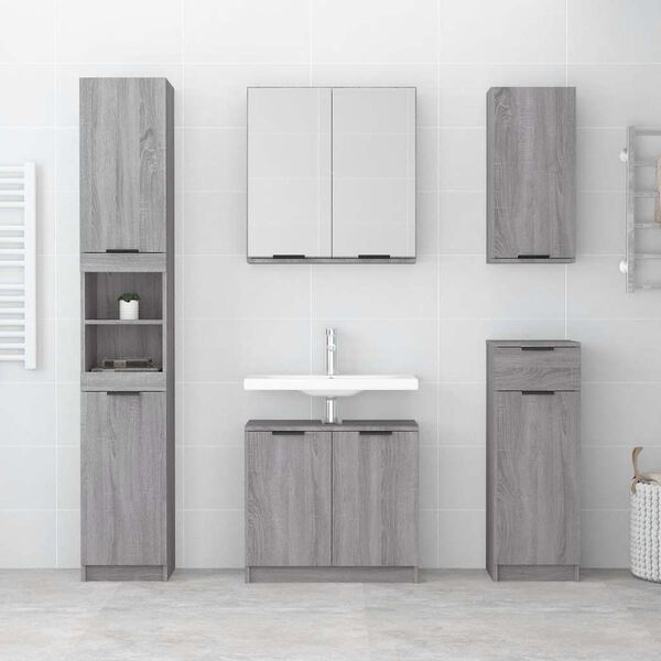 vidaXL Armoire de bain Sonoma gris 64,5x33,5x59 cm Bois d'ing&eacute;nierie