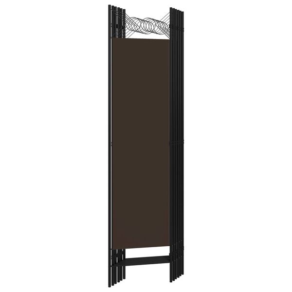 vidaXL Cloison de séparation 6 panneaux Marron 240x180 cm