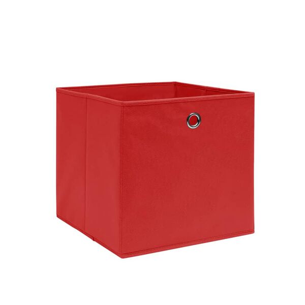 vidaXL Boîtes de rangement 4 pcs Tissu intissé 28x28x28 cm Rouge