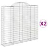 vidaXL Paniers &agrave; gabions arqu&eacute;s 2 pcs 200x30x180/200 cm Fer galvanis&eacute;